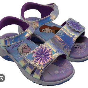 EUC Disney Frozen II Sandals Velcro Toddler Girl - Size 11